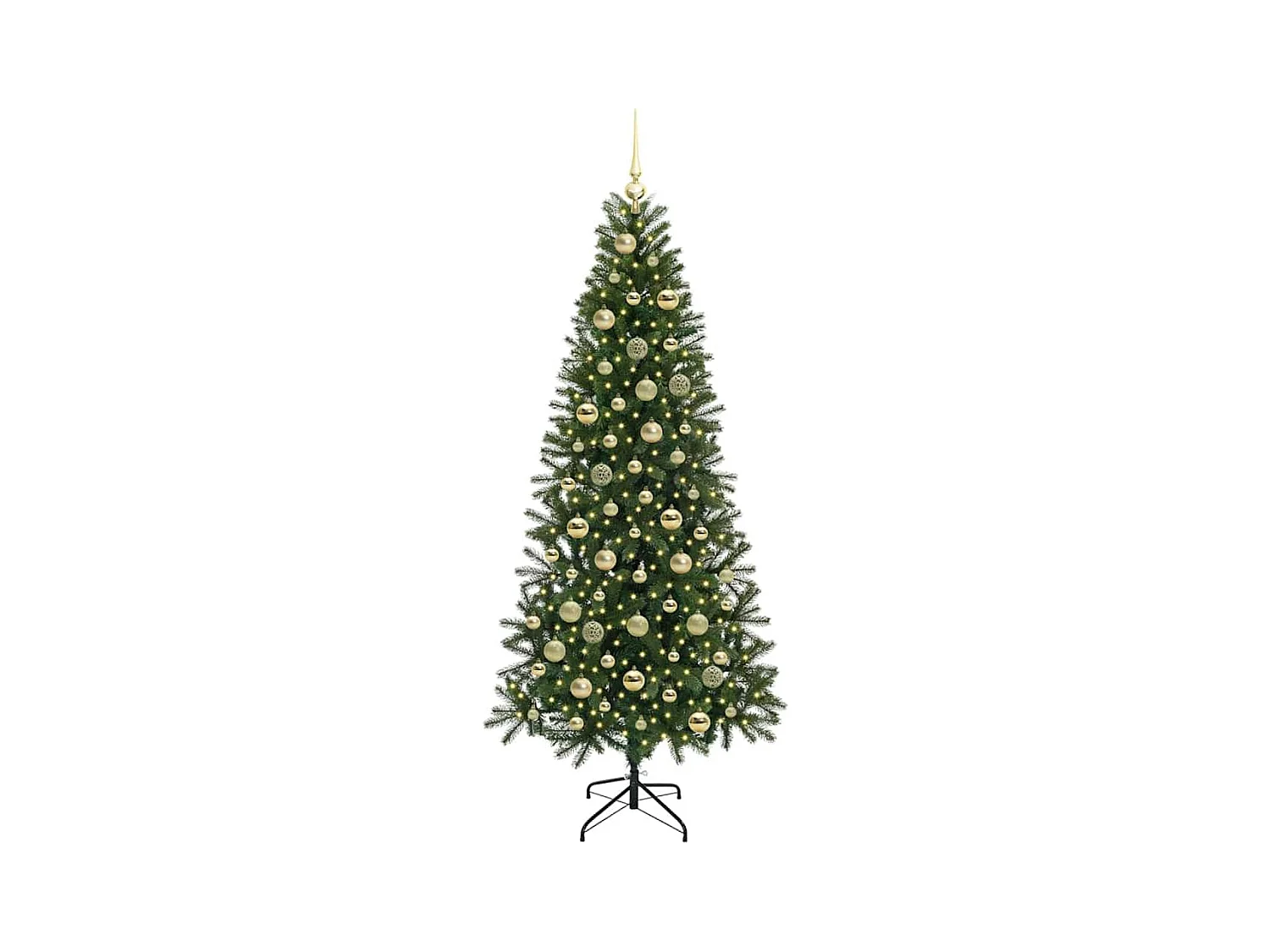 Árvore de Natal Artificial com 300 LEDs Verde 210 cm PE e PVC