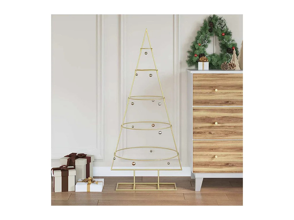 Arbre de Noël en métal Doré 125 cm Acier peint par poudre