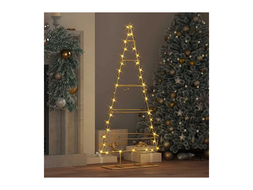 Arbre de Noël en métal Doré 125 cm Acier peint par poudre