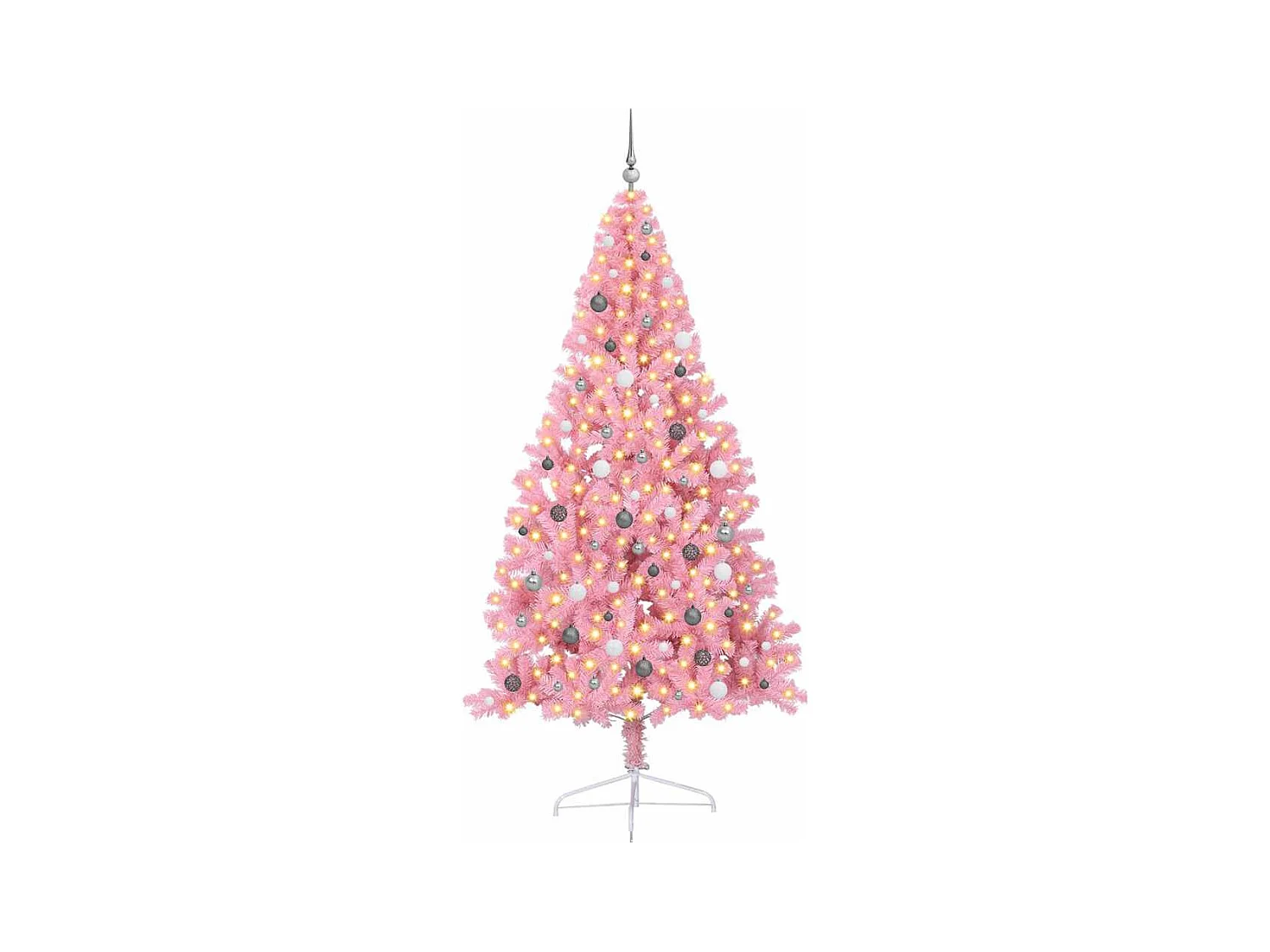 Sapin de Noël artificiel pré-éclairé Rose 240 cm PVC