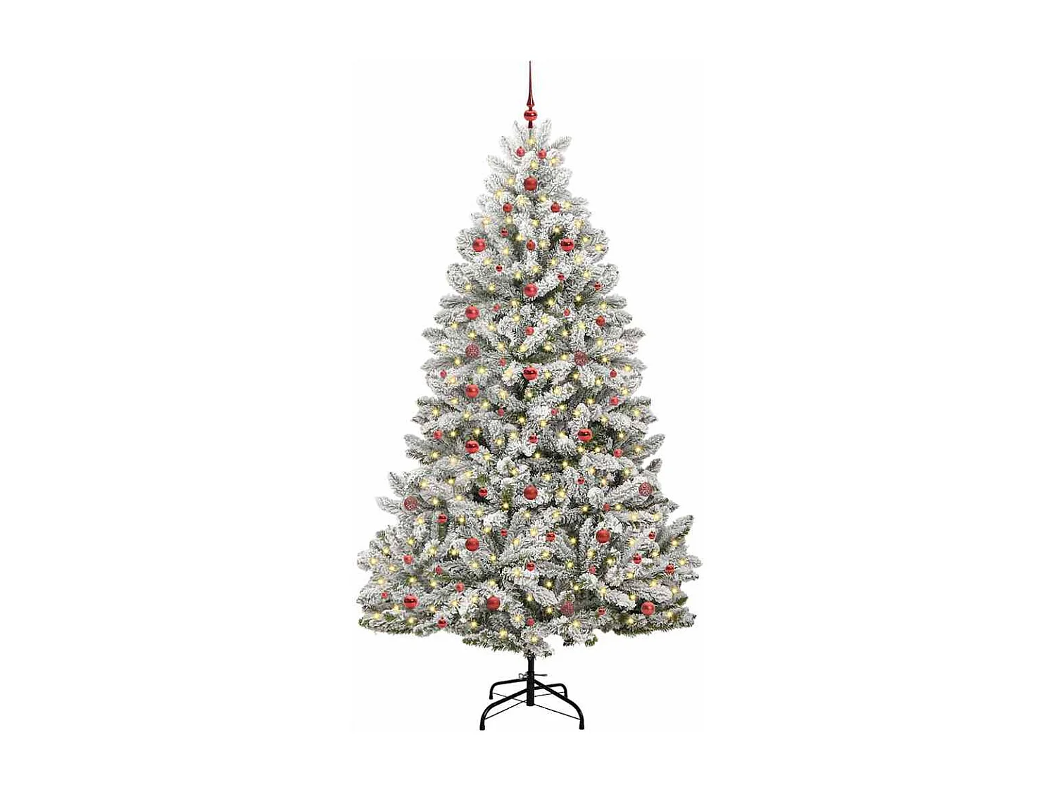 Árvore de Natal Artificial Verde e Branco 240 cm PVC e Metal