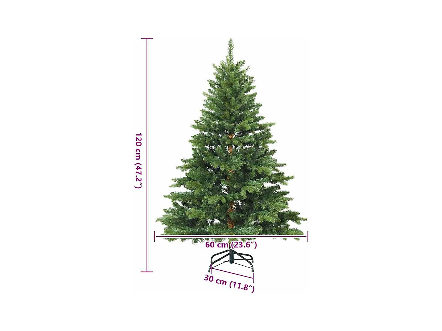 Sapin de Noël Artificiel à Branches Articulées Vert 120 cm