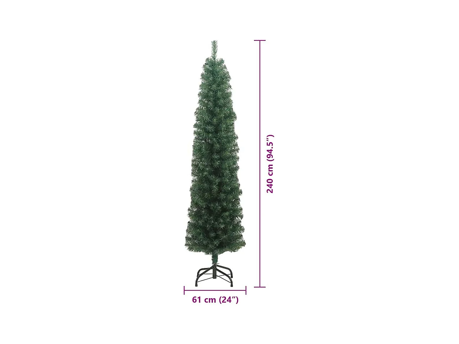 Sapin de Noël artificiel Vert 240 cm PVC et acier et plastique