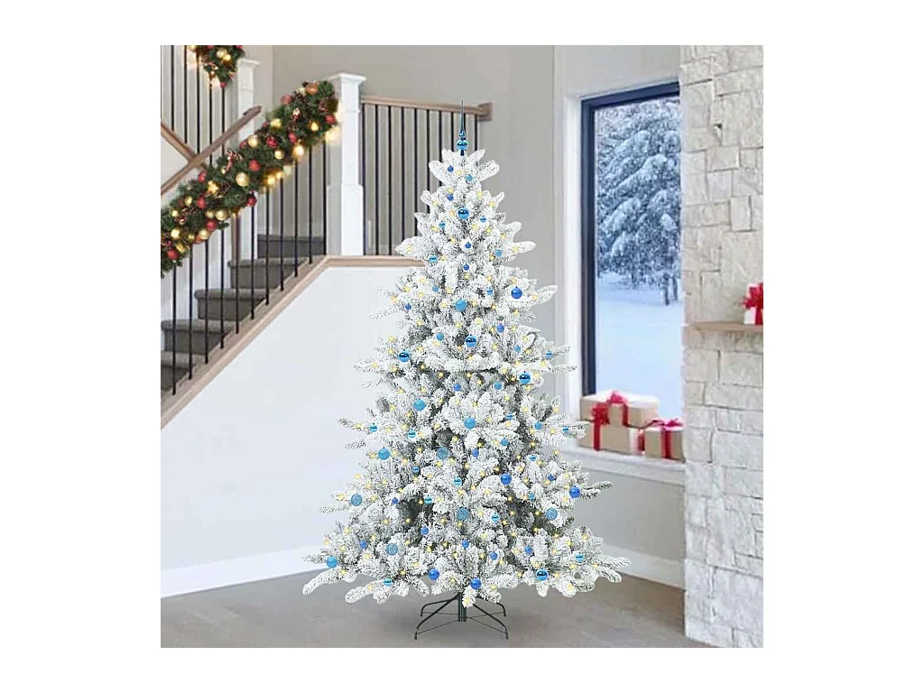 Árbol de Navidad artificial con ramas articuladas 240 cm PVC
