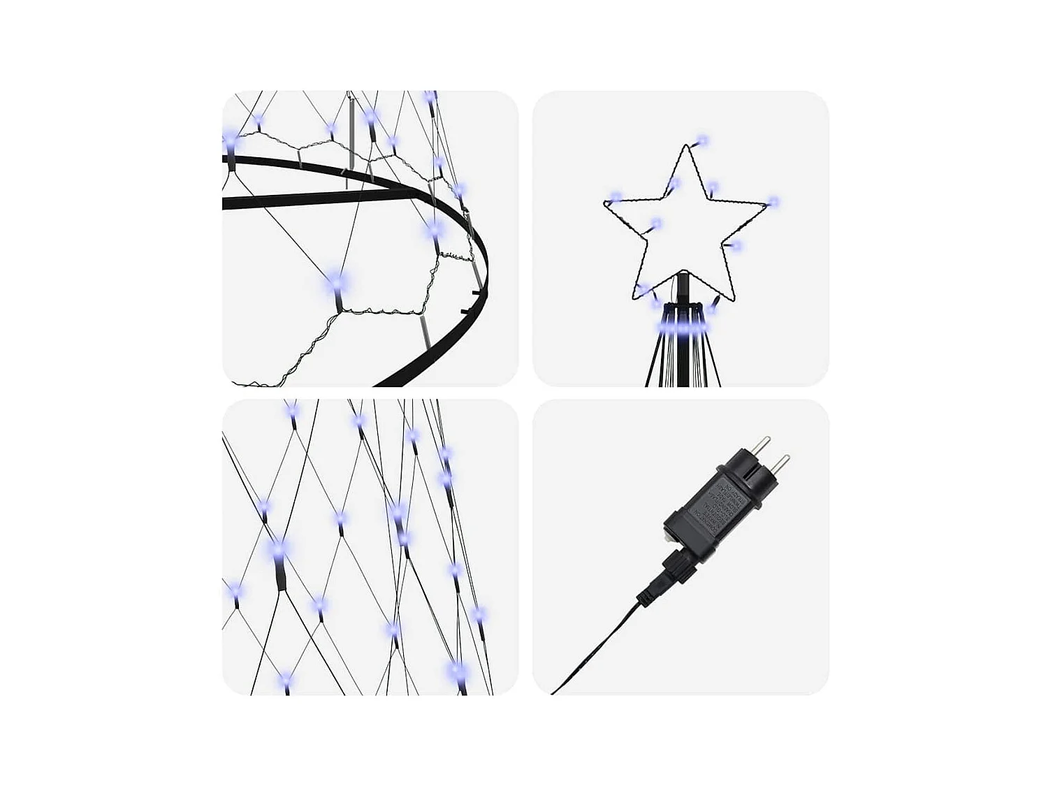 LED kerstboom met 550 LED Blauw 160 x 160 x 500 cm Metaal