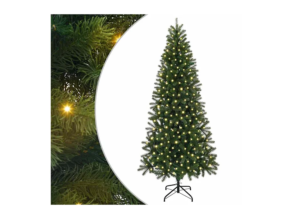 Árvore de Natal Artificial com 300 LEDs Verde 210 cm PE e PVC