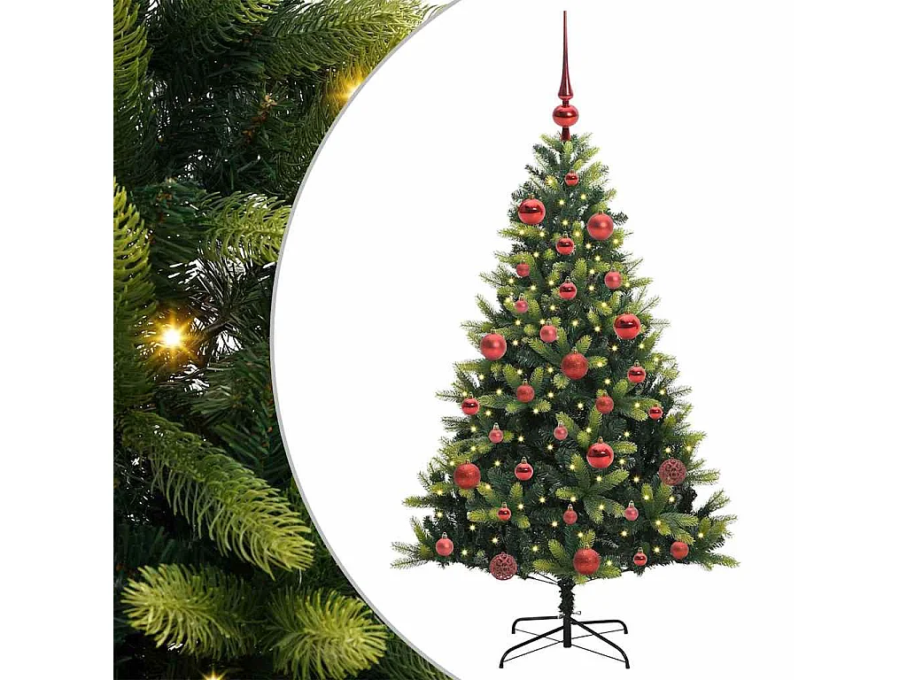 Arbre de Noël artificiel à charnières 150 LED Vert 150 cm