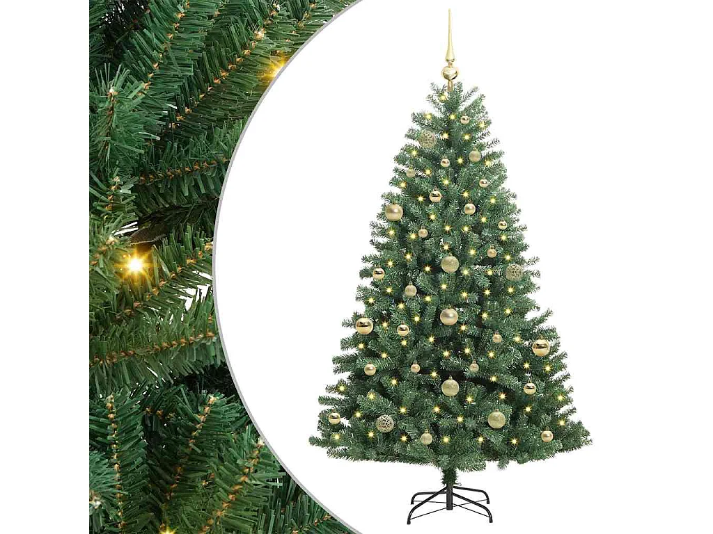 Árvore de Natal Articulada Artificial Verde 150 cm PVC e Metal
