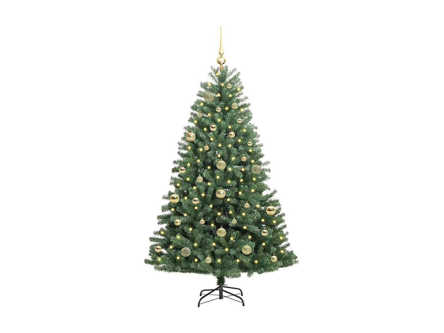 Árvore de Natal Articulada Artificial Verde 150 cm PVC e Metal