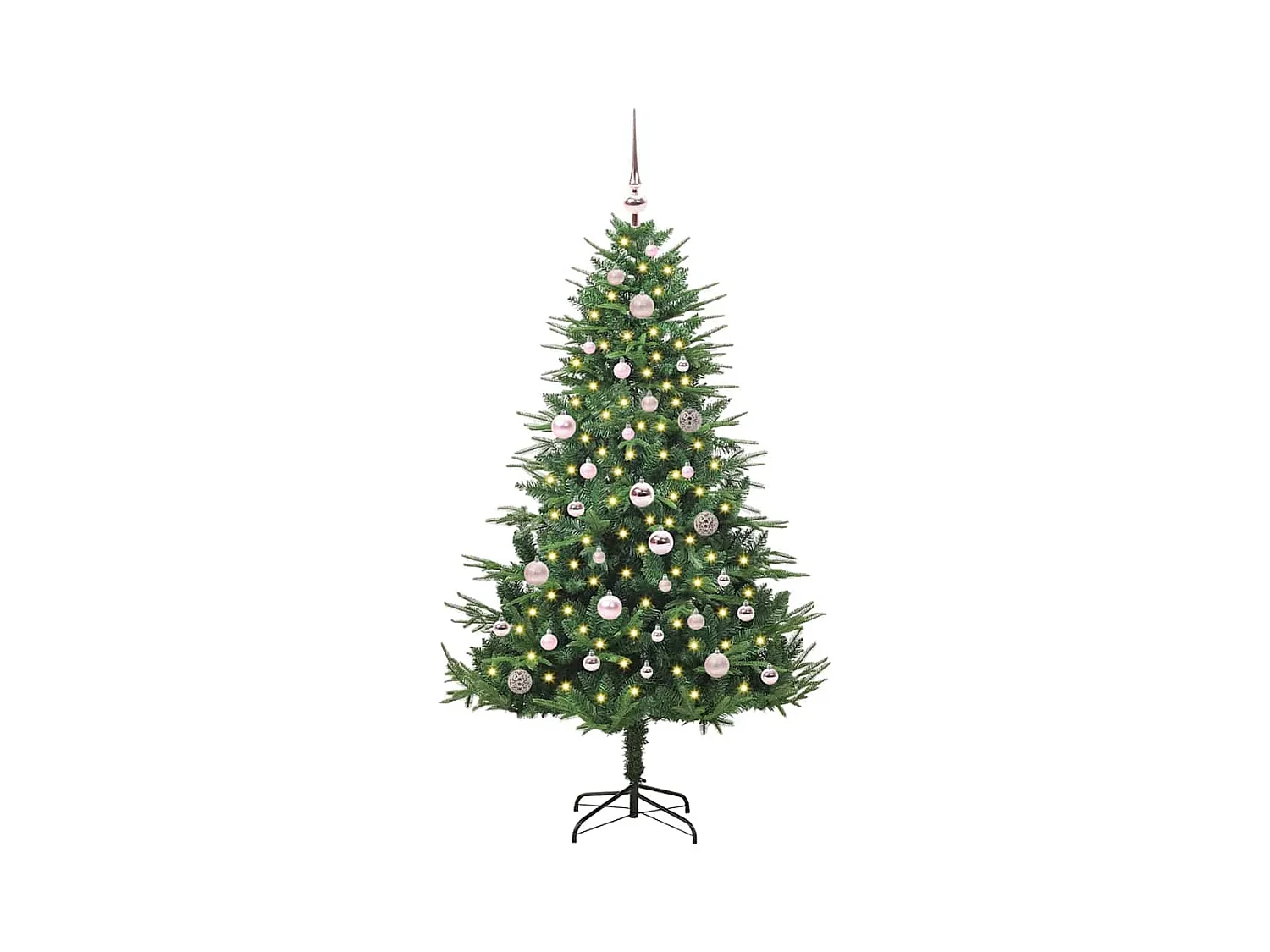 Árbol de Navidad artificial preiluminado con juego de bolas