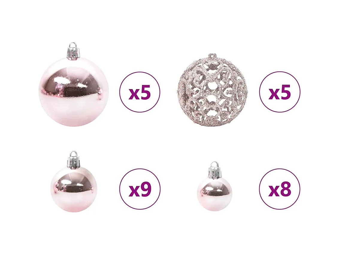 Árbol de Navidad artificial preiluminado con juego de bolas