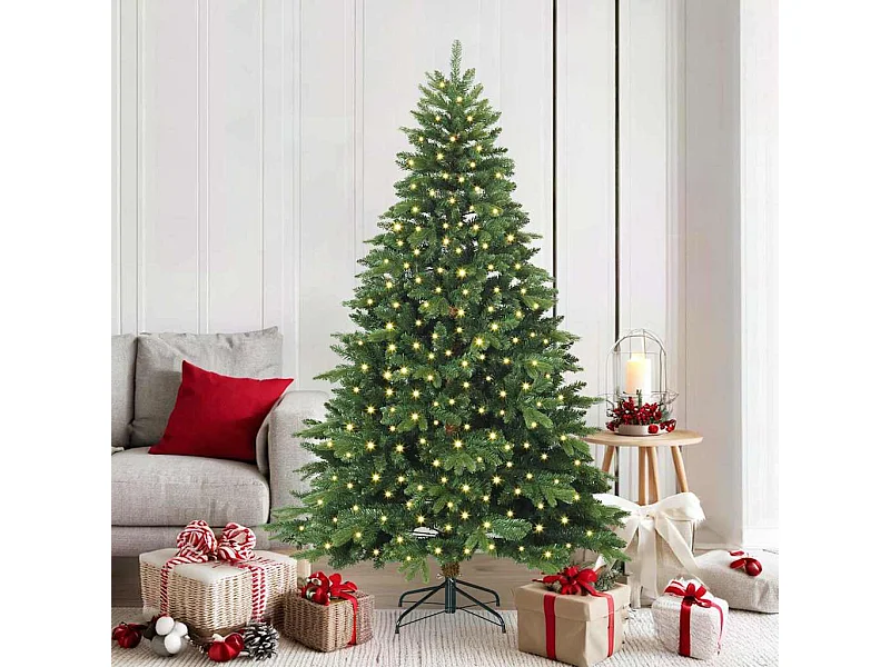 Kunstkerstboom met 300 LED met standaard Groen 180 cm PE en PVC