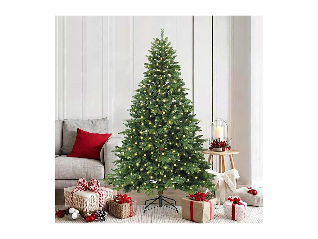 Kunstkerstboom met 300 LED met standaard Groen 180 cm PE en PVC