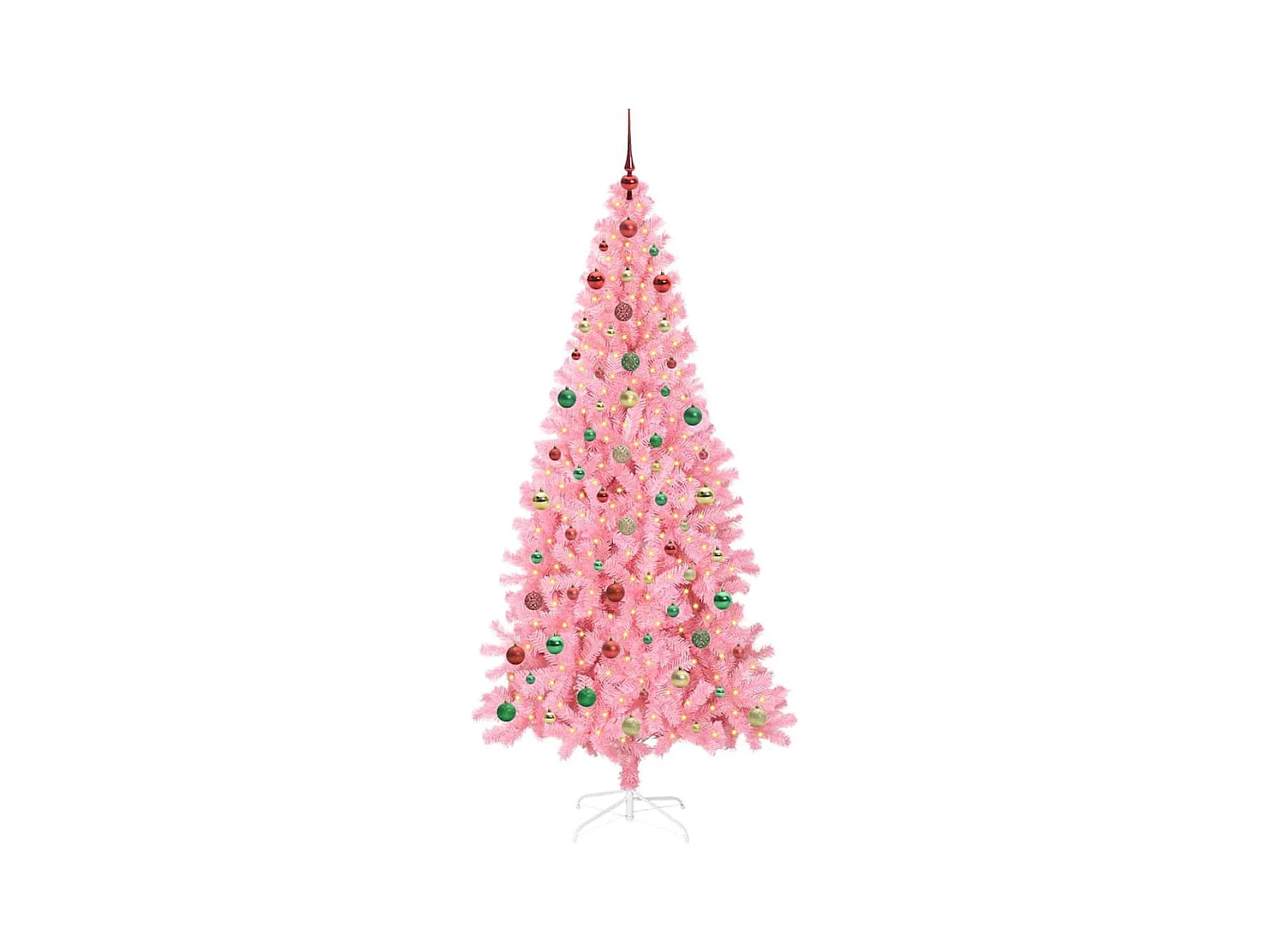 Sapin de Noël avec 300 LED avec support Rose 240 cm PVC