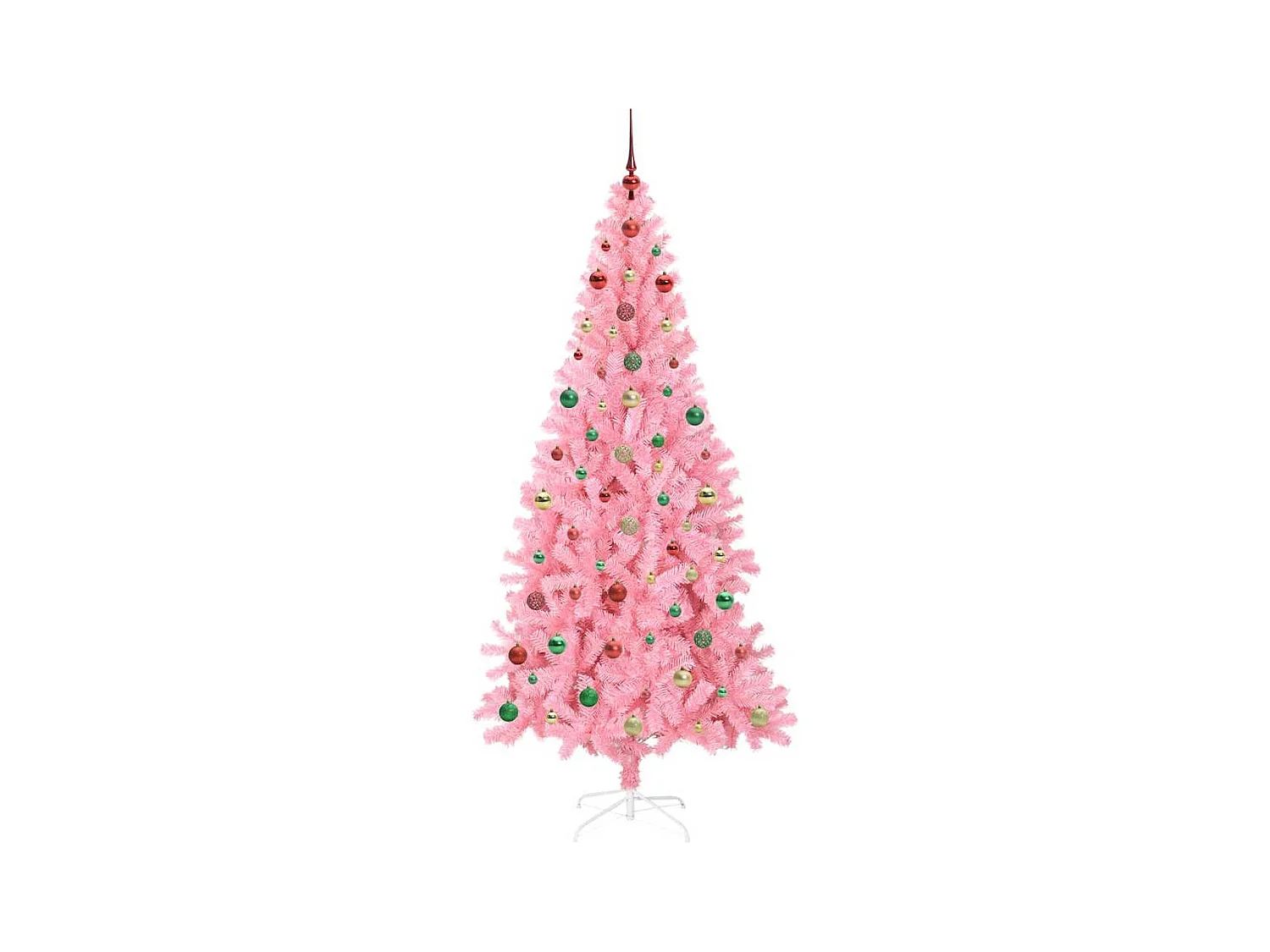Sapin de Noël avec 300 LED avec support Rose 240 cm PVC