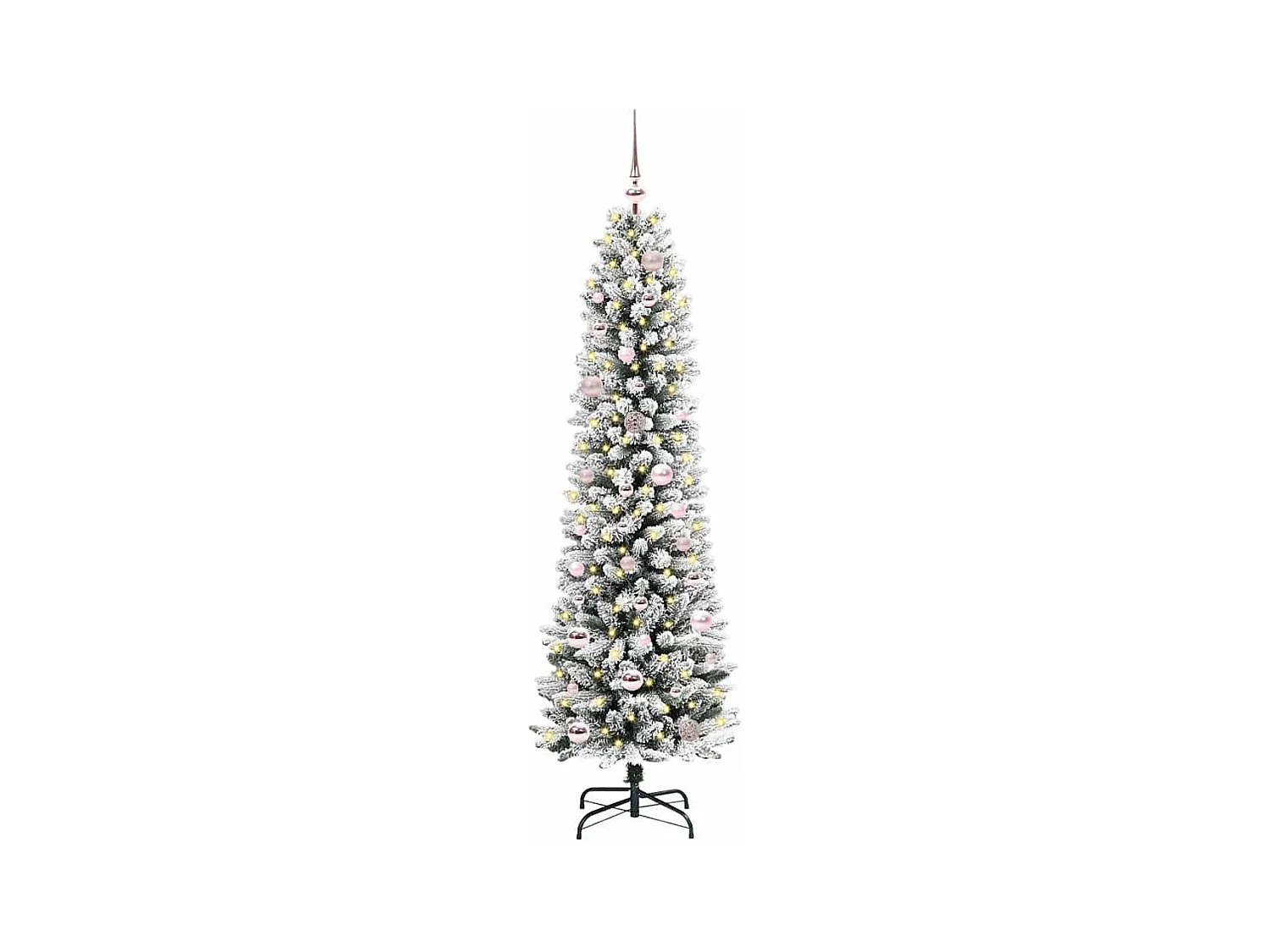 Sapin de Noël artificiel avec 150 LED Vert et blanc 150 cm