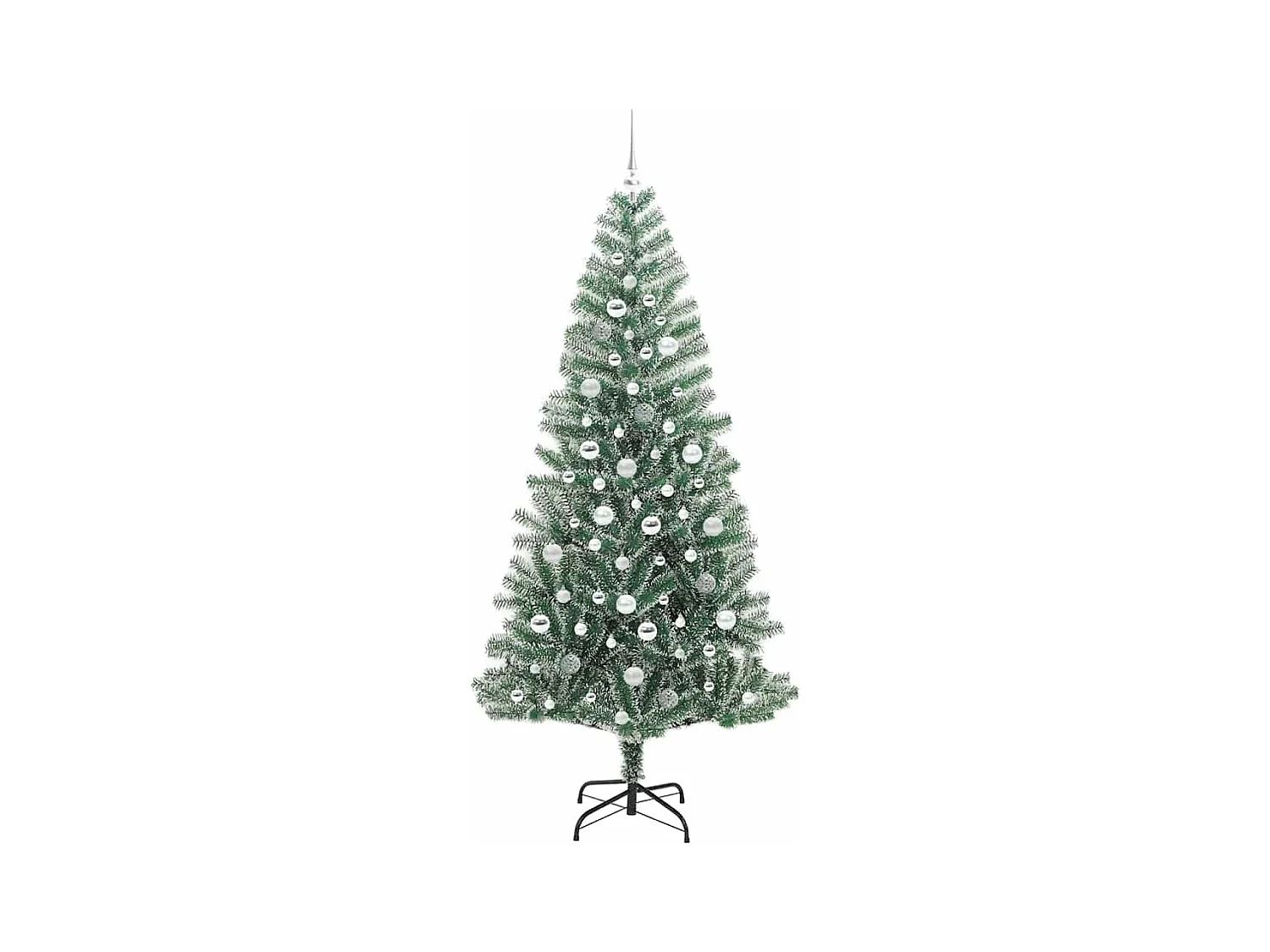 Árbol de Navidad Artificial Nevado con Luz LED Verde y 210 cm