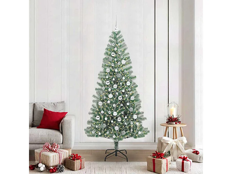 Árvore de Natal Artificial Coberta de Neve com Luzes de LED