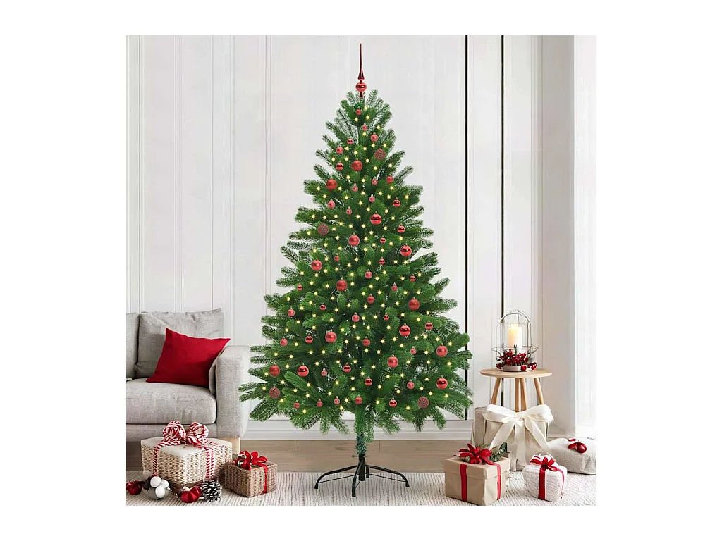 Árbol de Navidad con 300 LED con soporte Verde 210 cm PE