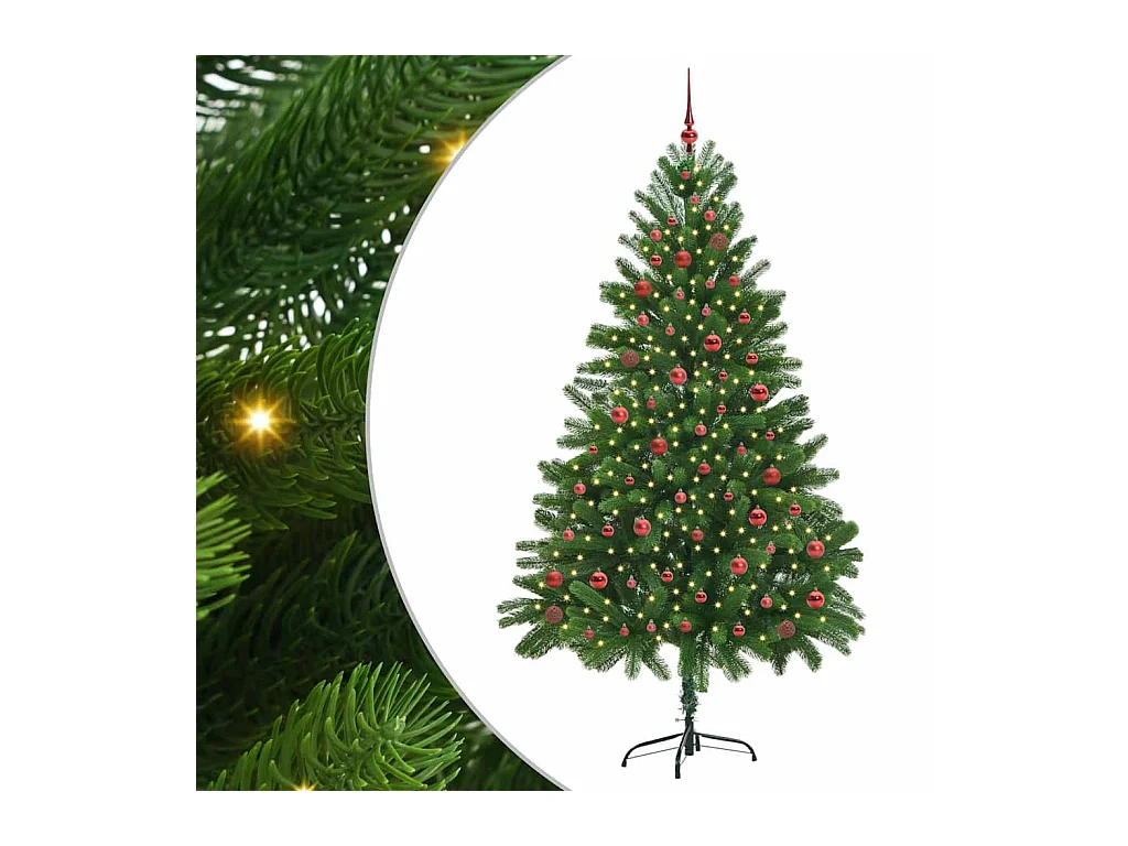 Árbol de Navidad con 300 LED con soporte Verde 210 cm PE