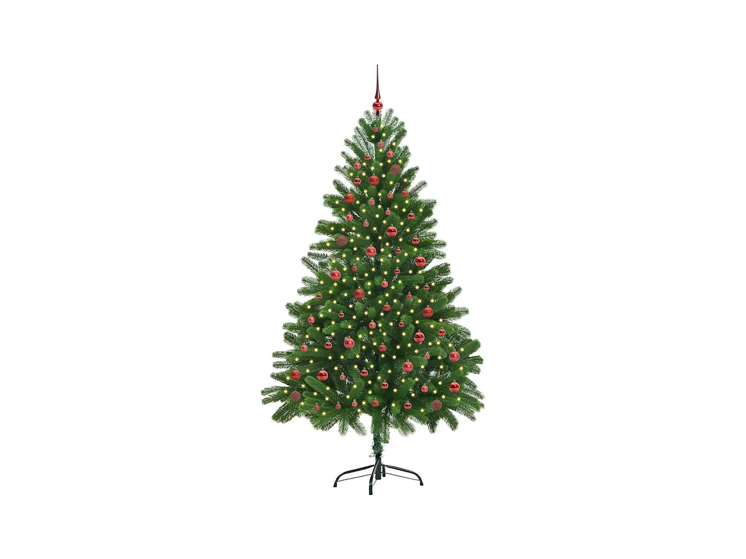 Árbol de Navidad con 300 LED con soporte Verde 210 cm PE