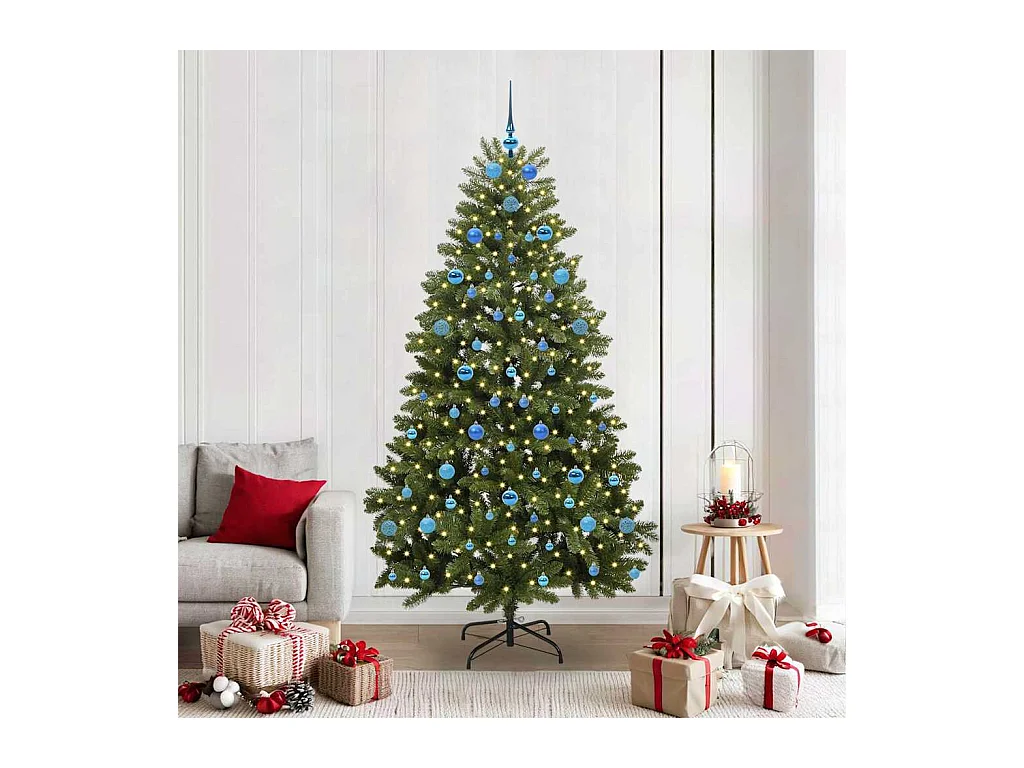 Árvore de Natal Artificial Verde 210 cm PVC e Metal