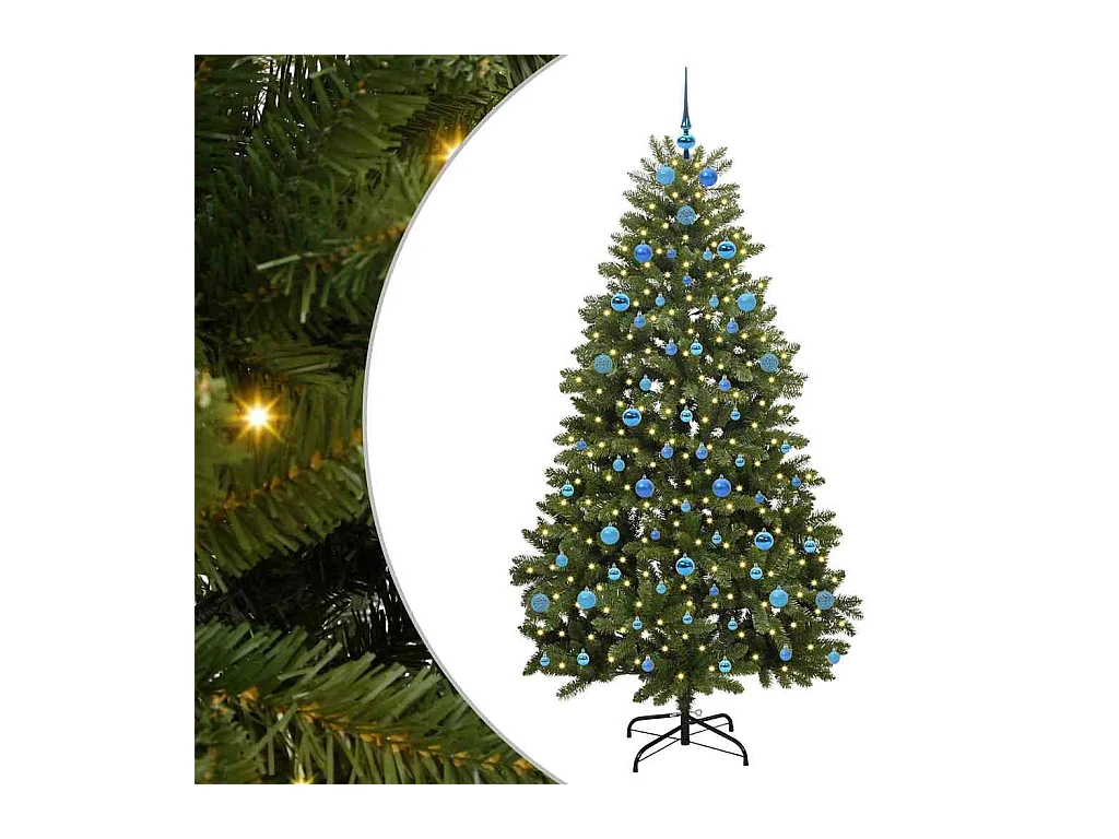 Árvore de Natal Artificial Verde 210 cm PVC e Metal