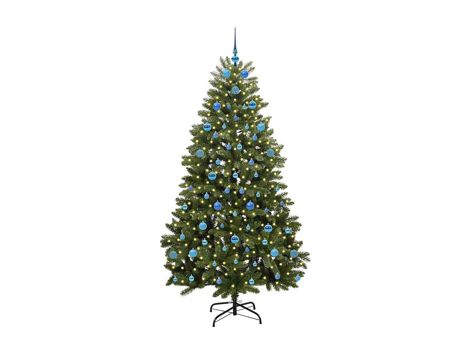 Árvore de Natal Artificial Verde 210 cm PVC e Metal