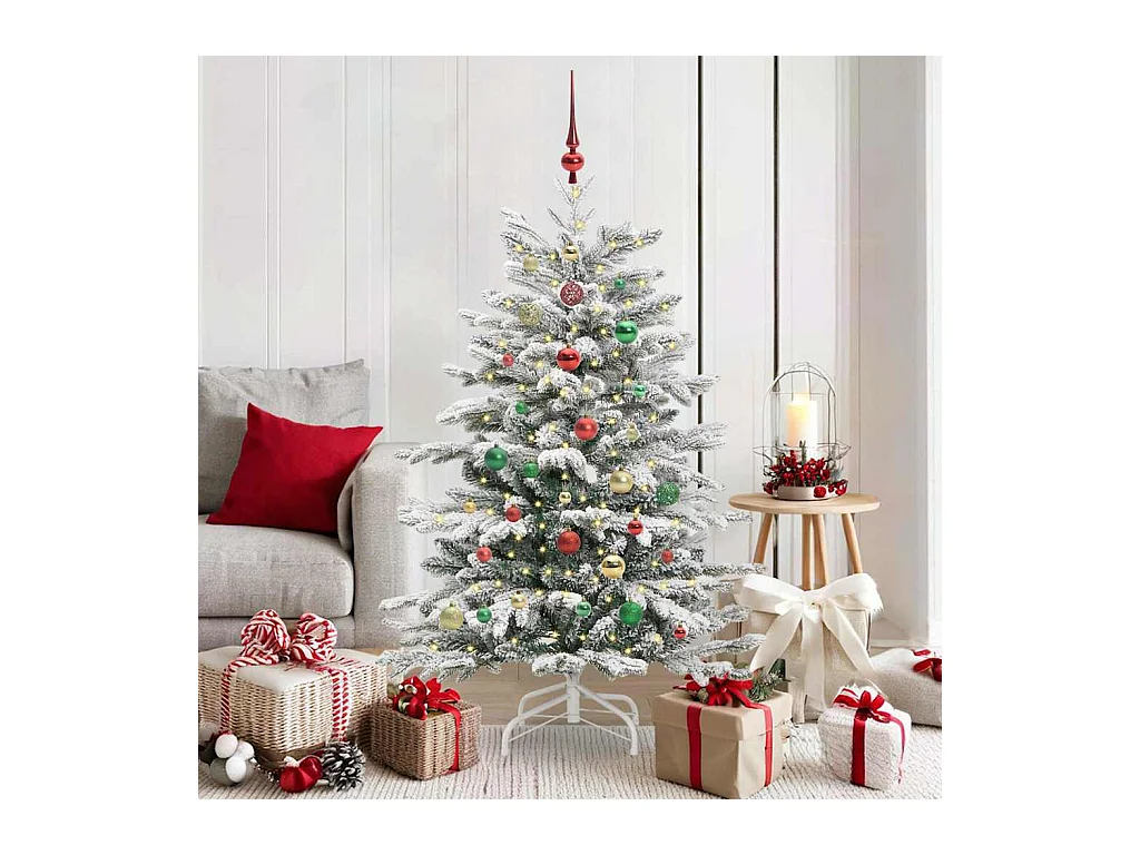 Sapin de Noël Artificiel à Branches Articulées Blanc 150 cm