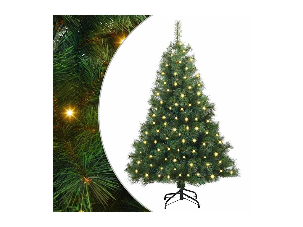 Kunstkerstboom met 150 LED met standaard Groen 150 cm PE en PVC