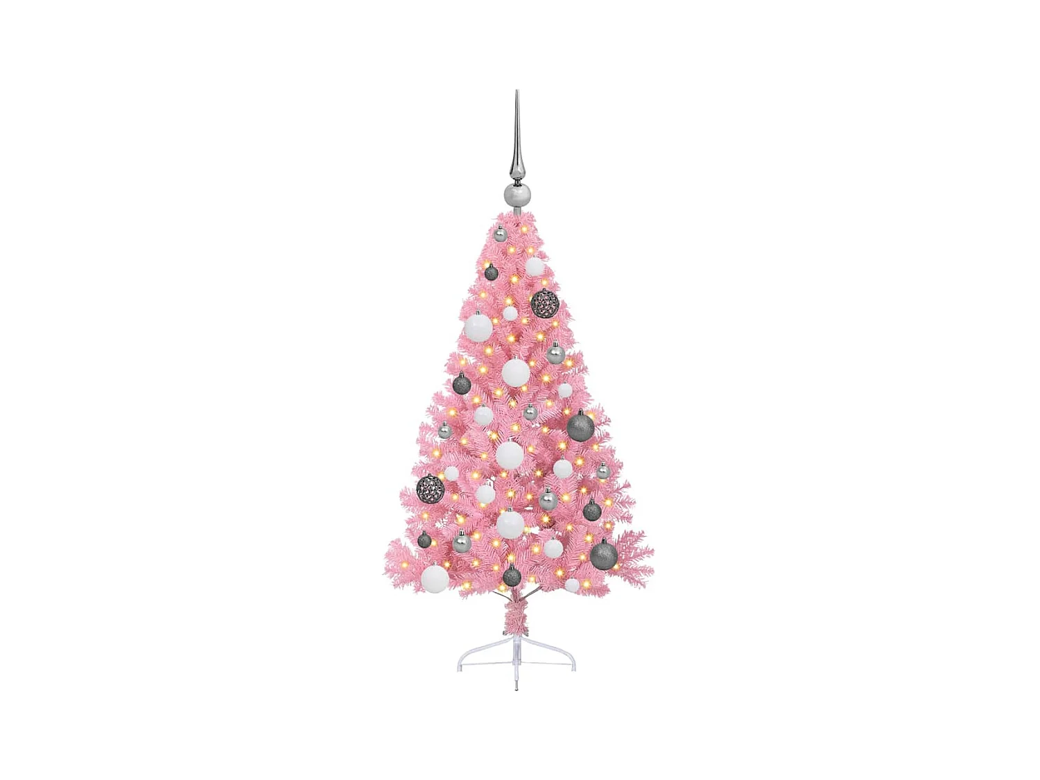 Sapin de Noël artificiel pré-éclairé Rose 120 cm PVC