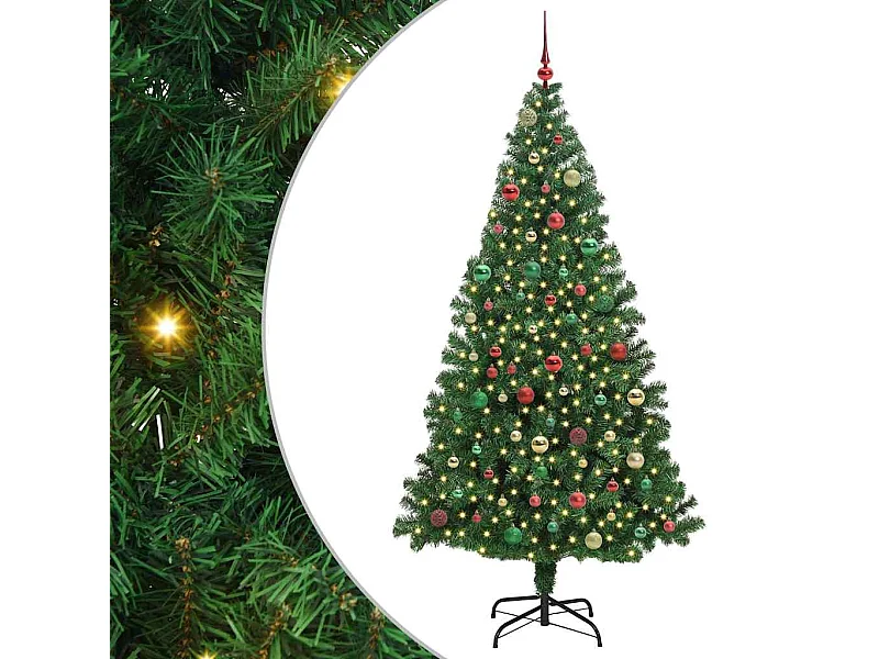 Sapin de Noël artificiel Vert 180 cm PVC, Acier et Plastique