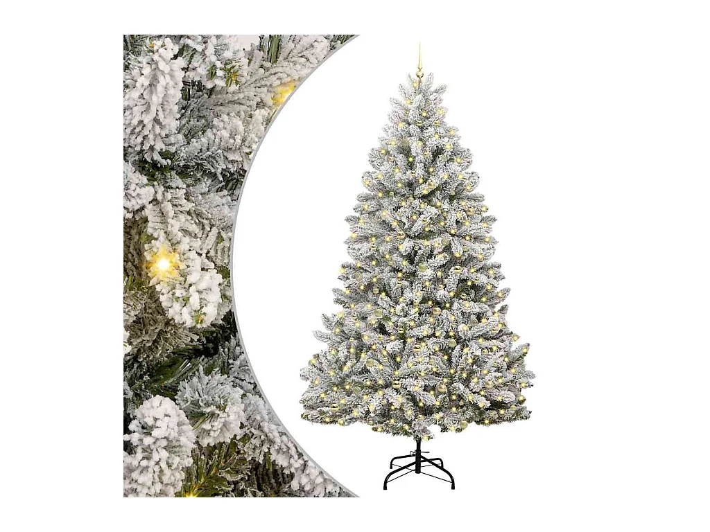 Sapin de Noël artificiel Vert et blanc 270 cm PVC et métal