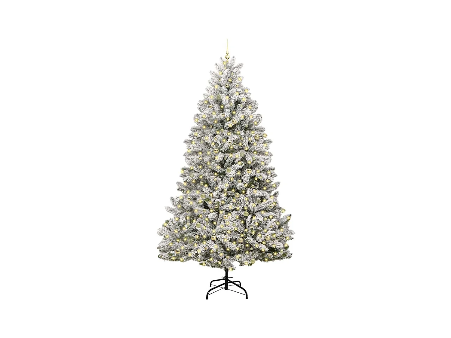 Sapin de Noël artificiel Vert et blanc 270 cm PVC et métal