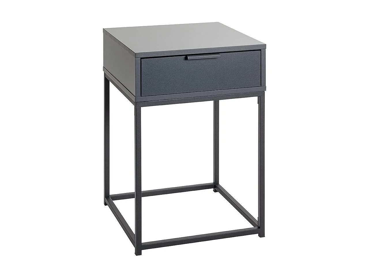 Table de nuit, table de chevet 1 tiroir coloris gris anthracite/Noir - Longueur 40 x Profondeur 40 x Hauteur 60 cm