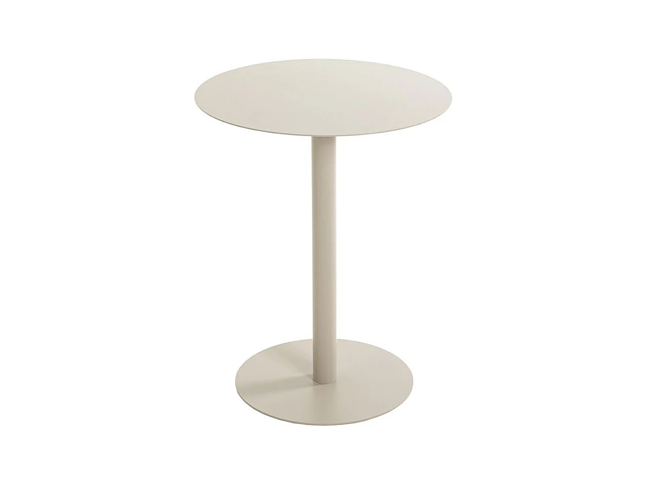 Table d'appoint ronde sur pied en métal coloris gris - Diamètre 40 x Hauteur 50 cm
