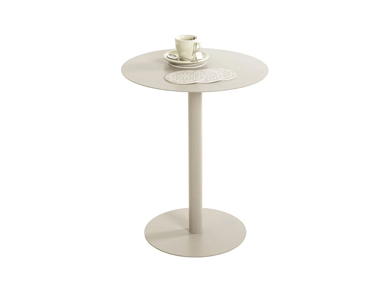 Table d'appoint ronde sur pied en métal coloris gris - Diamètre 40 x Hauteur 50 cm