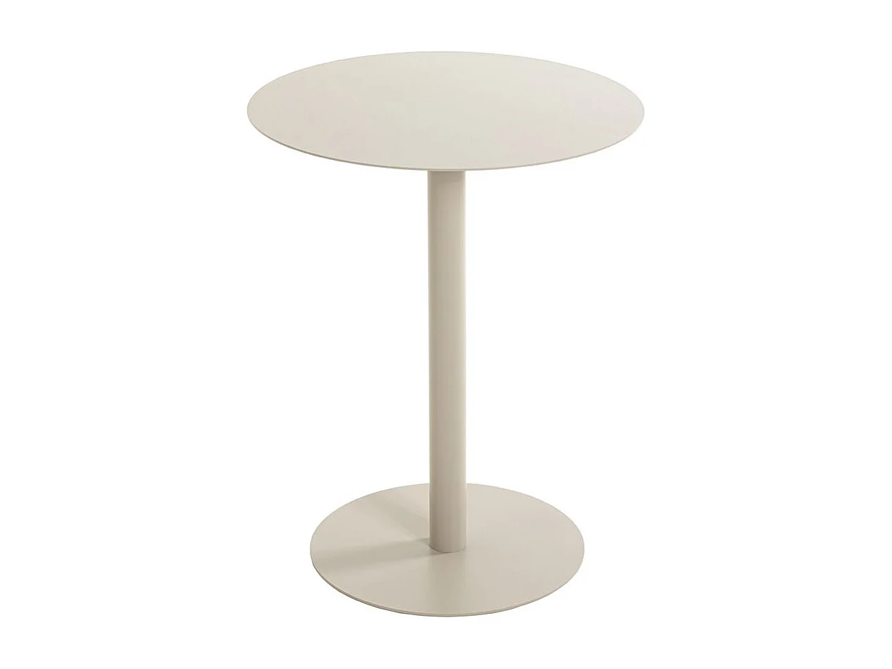 Table d'appoint ronde sur pied en métal coloris gris - Diamètre 40 x Hauteur 50 cm