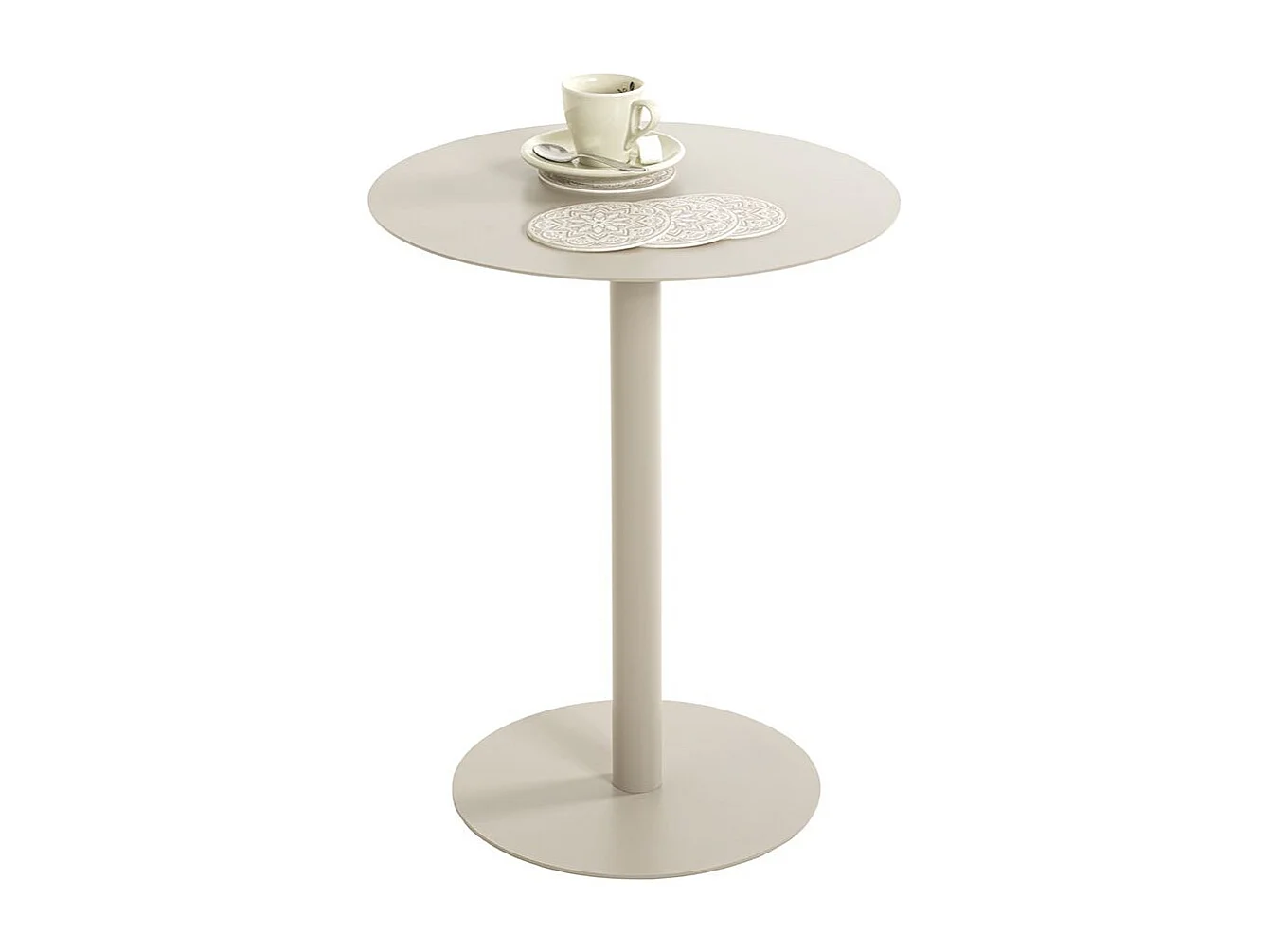 Table d'appoint ronde sur pied en métal coloris gris - Diamètre 40 x Hauteur 50 cm