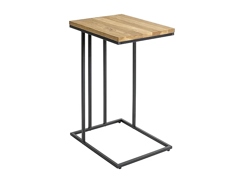 Table d'appoint Table à café bout de canapé coloris chêne/noir - Longueur 35 x Hauteur 68 x Profondeur 46cm
