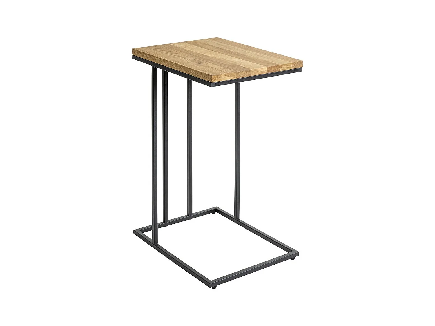 Table d'appoint Table à café bout de canapé coloris chêne/noir - Longueur 35 x Hauteur 68 x Profondeur 46cm