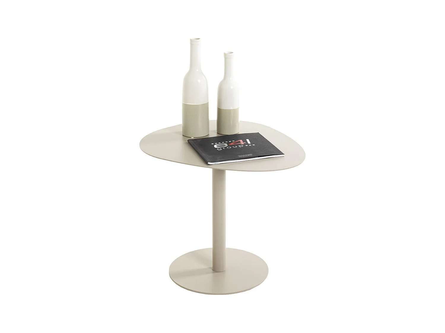 Table d'appoint table basse de salon en métal coloris gris - Longueur 51 x Profondeur 41 x Hauteur 42 cm