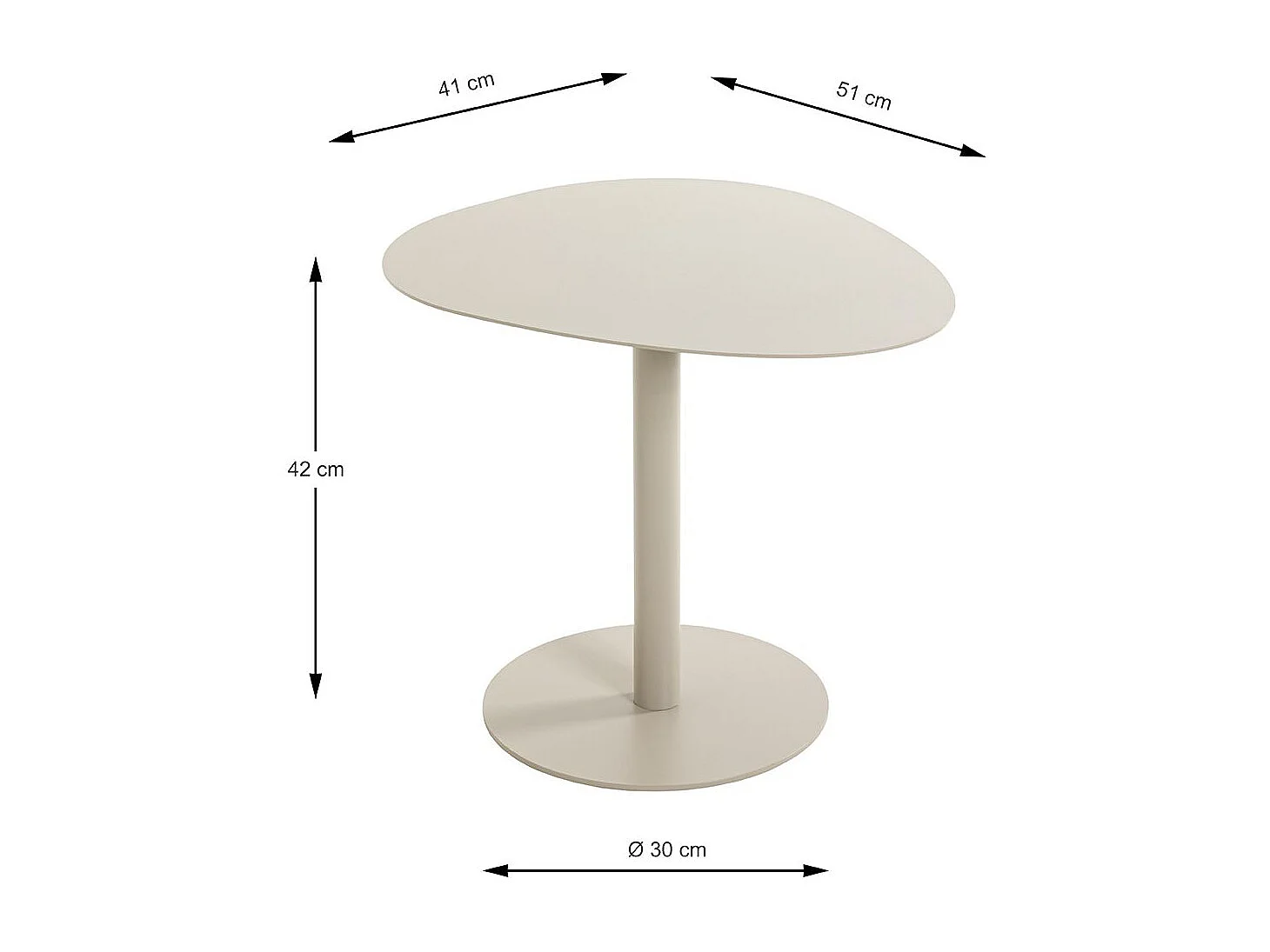 Table d'appoint table basse de salon en métal coloris gris - Longueur 51 x Profondeur 41 x Hauteur 42 cm