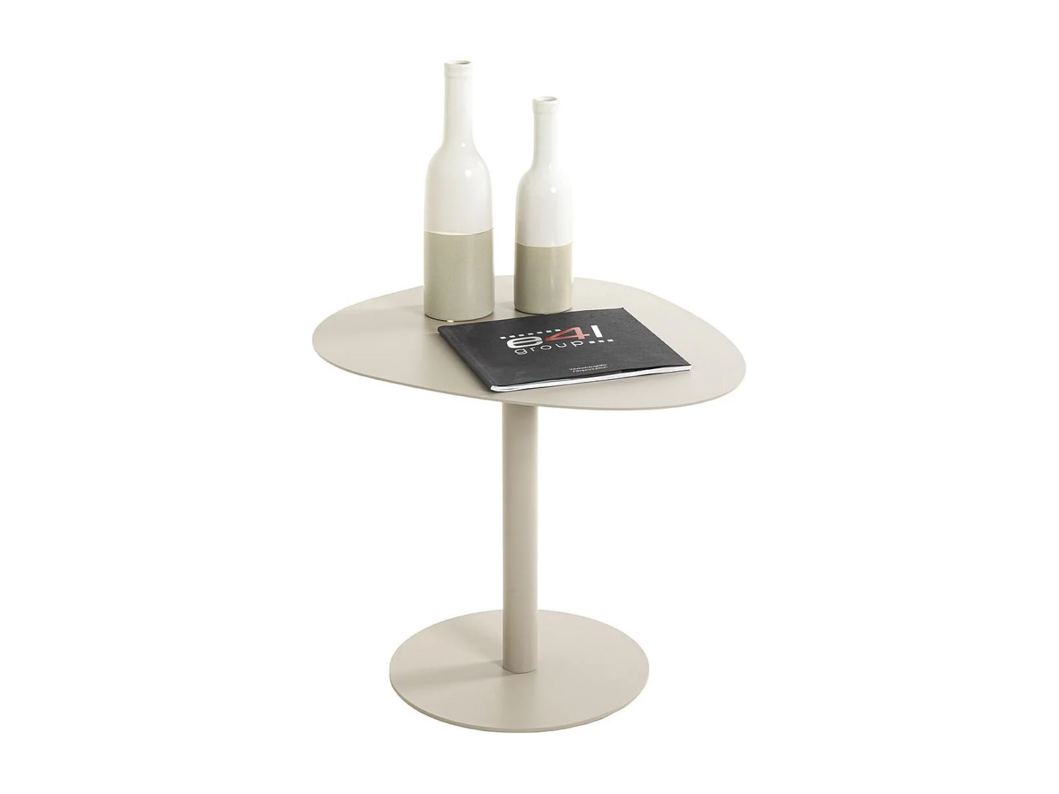 Table d'appoint table basse de salon en métal coloris gris - Longueur 51 x Profondeur 41 x Hauteur 42 cm
