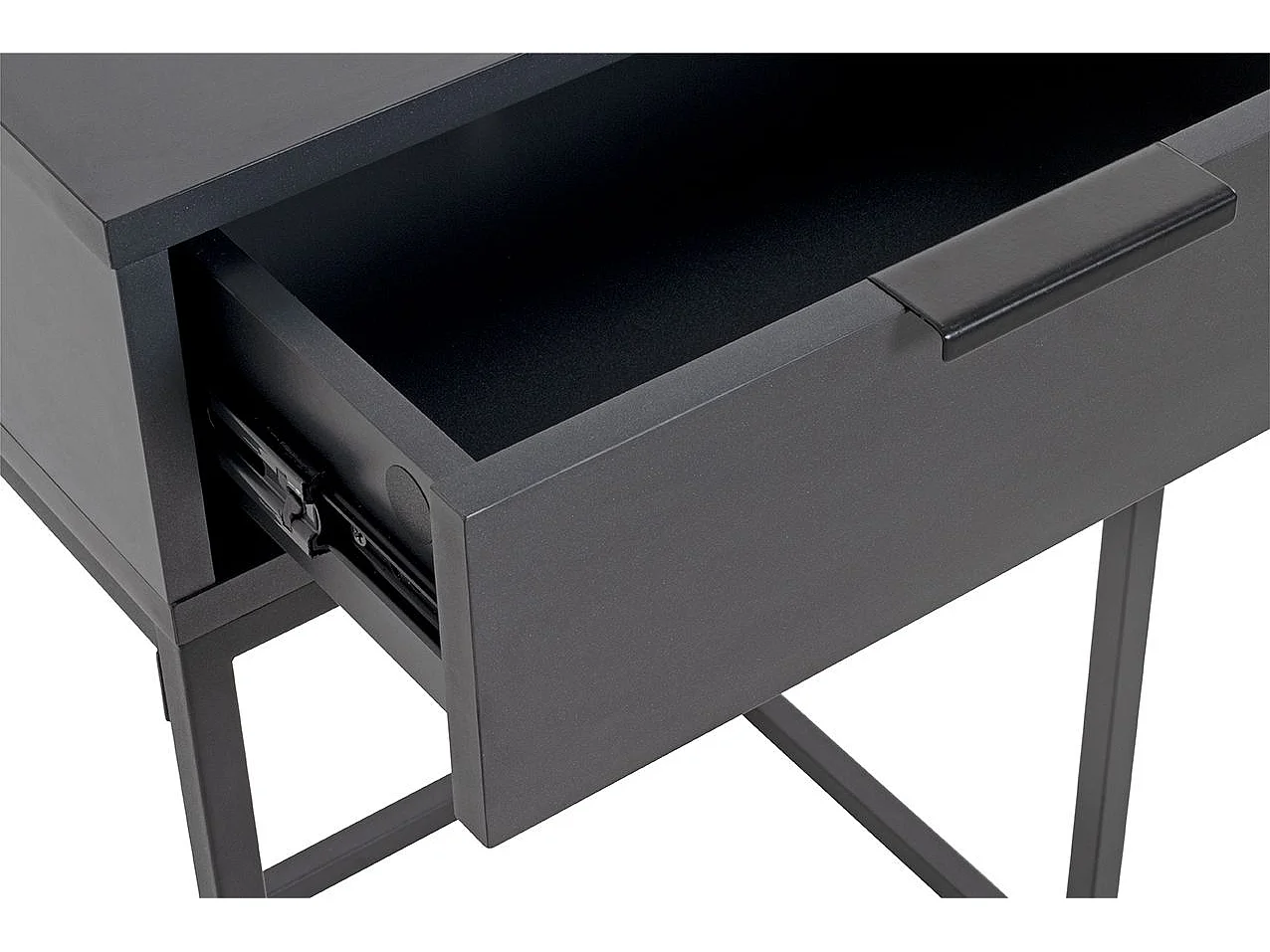 Table de nuit, table de chevet 1 tiroir coloris gris anthracite/Noir - Longueur 40 x Profondeur 40 x Hauteur 50 cm