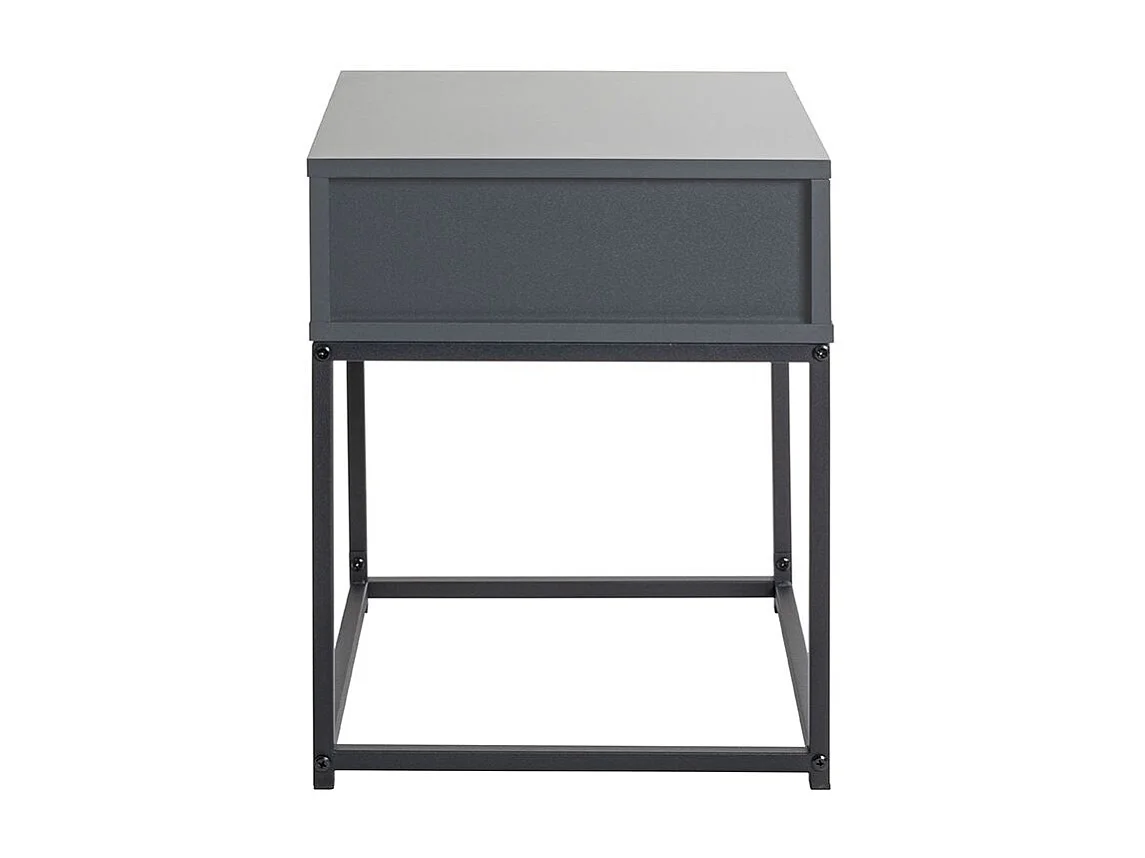 Table de nuit, table de chevet 1 tiroir coloris gris anthracite/Noir - Longueur 40 x Profondeur 40 x Hauteur 50 cm