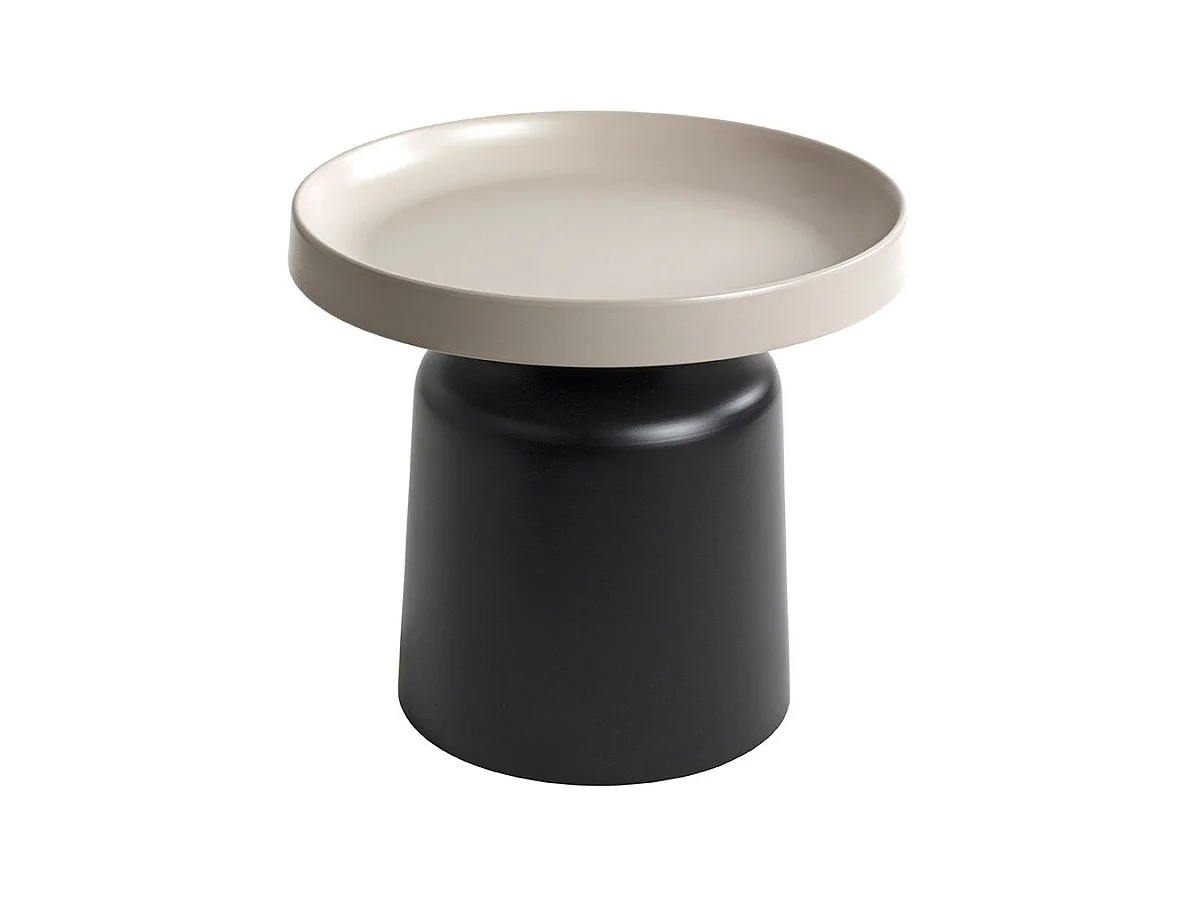Table d'appoint ronde en métal Noir/Gris - Diamètre 50 x Hauteur 45 cm