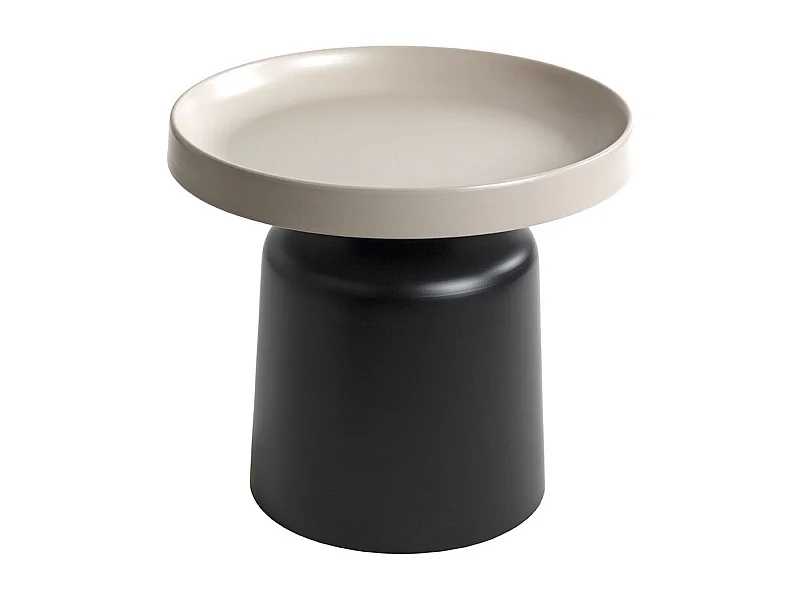 Table d'appoint ronde en métal Noir/Gris - Diamètre 50 x Hauteur 45 cm