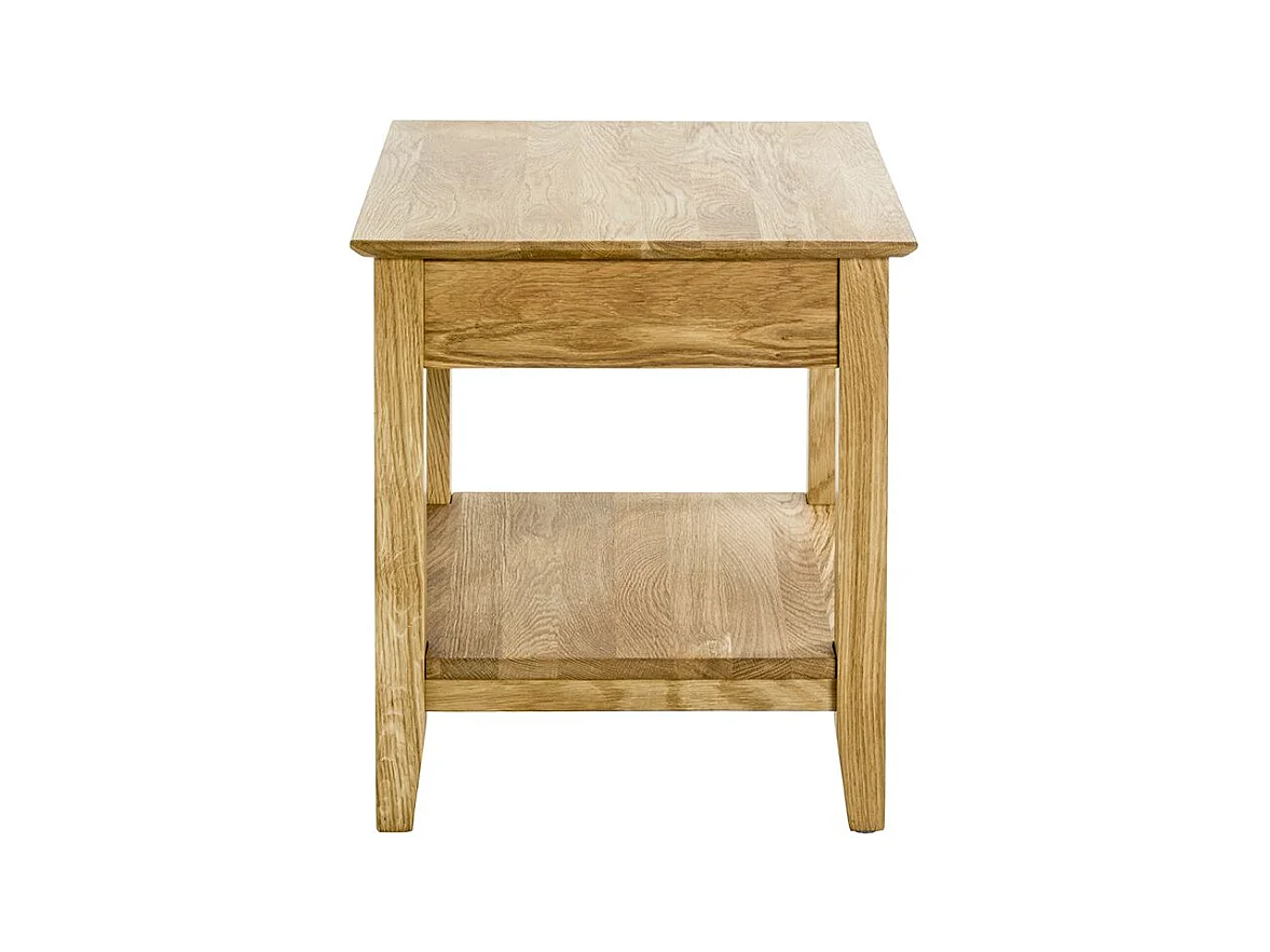 Table d'appoint en bois massif huilé coloris chêne - Longueur 45 x Hauteur 52 x Profondeur 45 cm