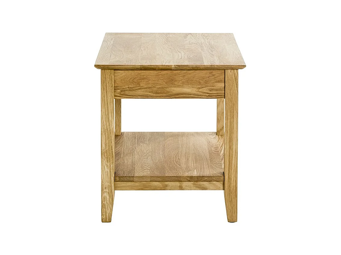 Table d'appoint en bois massif huilé coloris chêne - Longueur 45 x Hauteur 52 x Profondeur 45 cm
